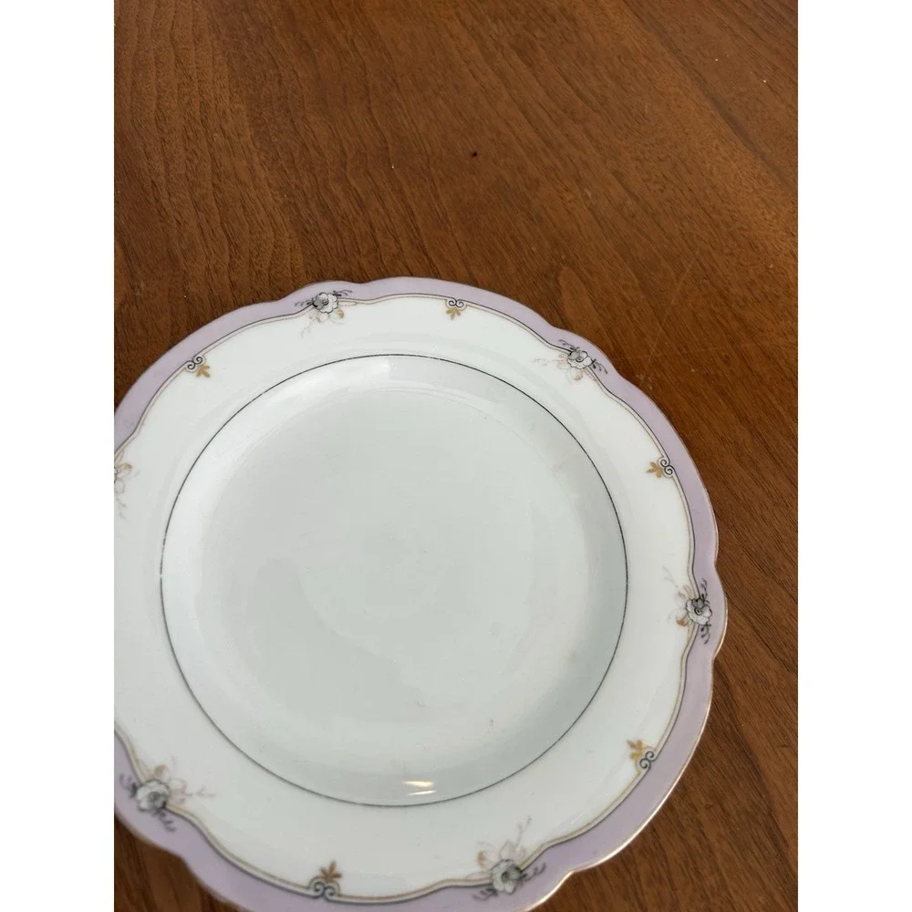 Beautiful Lot Of 3 Vintage Decorative China Plates Floral Lavender‎ Use Display